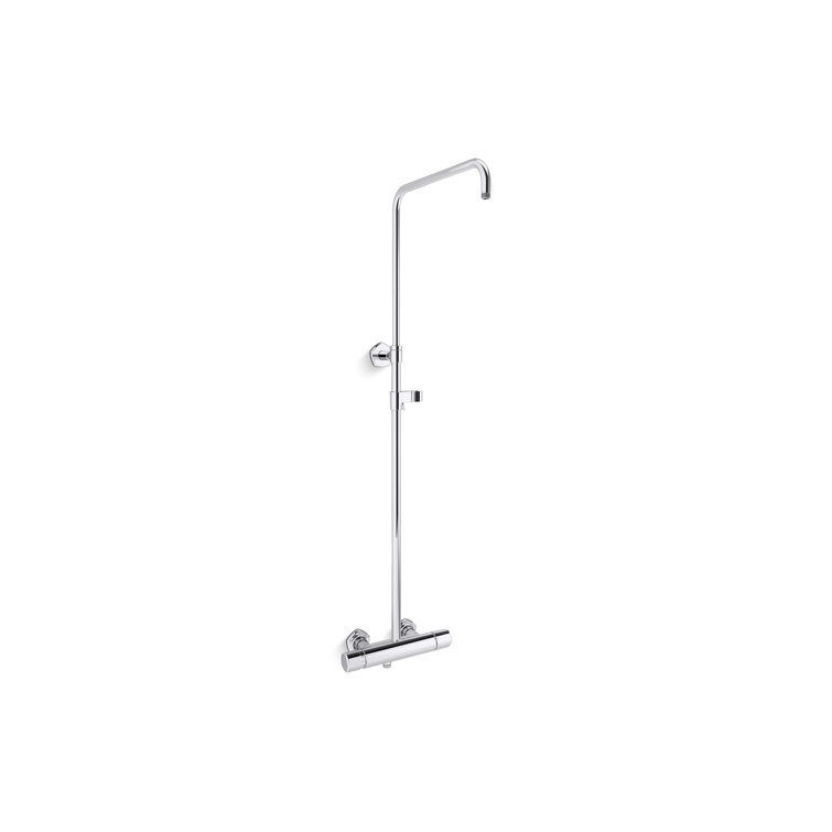 Polished Chrome Two-Way Thermostatic Shower Column Kit