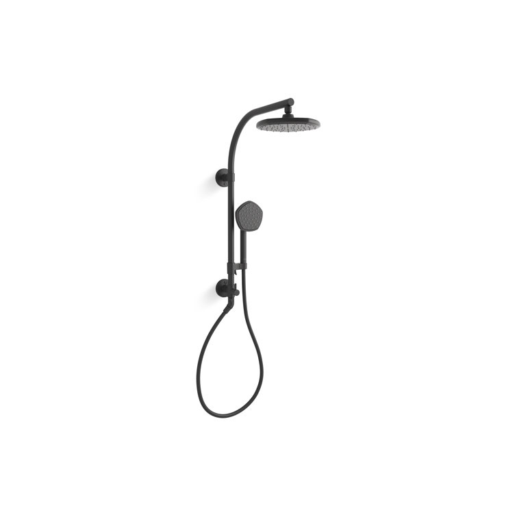 Matte Black Adjustable Height Rain Shower Column Kit