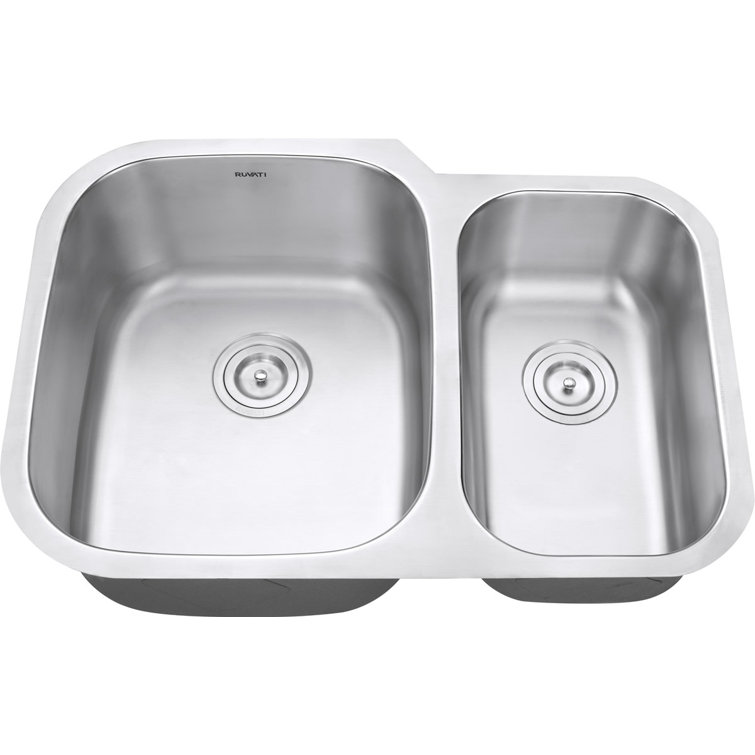 Ruvati 29-inch Stainless Steel Double Bowl Undermount Kitchen Sink