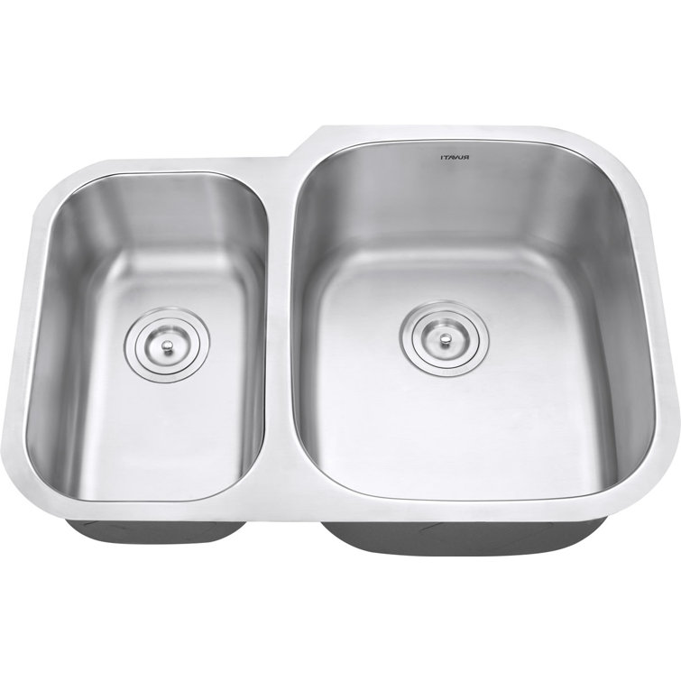 Ruvati 31" Stainless Steel Double Bowl Undermount Kitchen Sink
