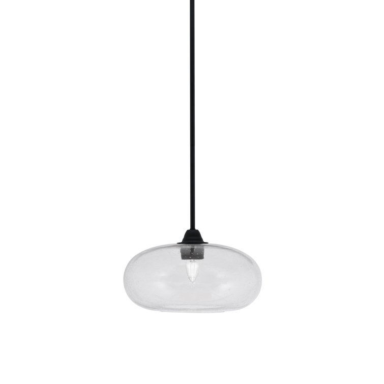 Paramount Matte Black Mini Glass Pendant Light