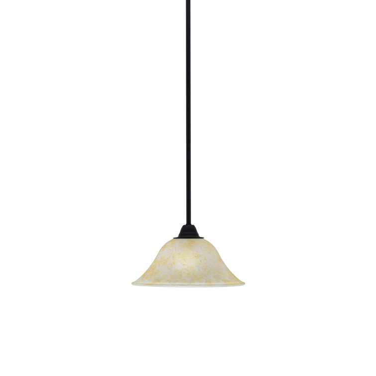Paramount Matte Black Mini Pendant with Amber Glass Shade