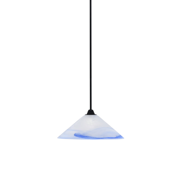 Paramount Matte Black Glass Mini Pendant Light