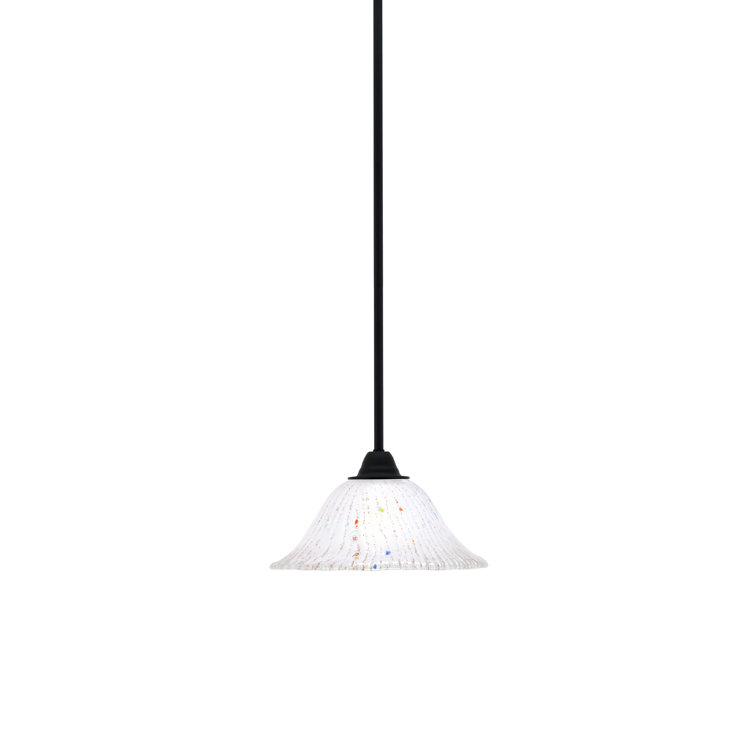Paramount Matte Black Mini Pendant with Glass Shade