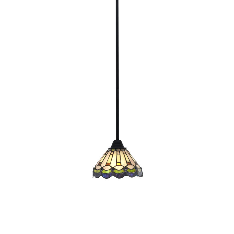 Paramount Matte Black Mini Pendant with Glass Shade