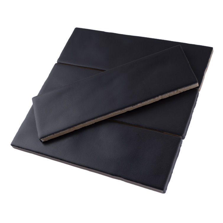 Matte Black 3" x 8" Porcelain Subway Tile