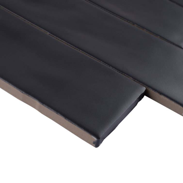 Matte Black 3" x 8" Porcelain Subway Tile