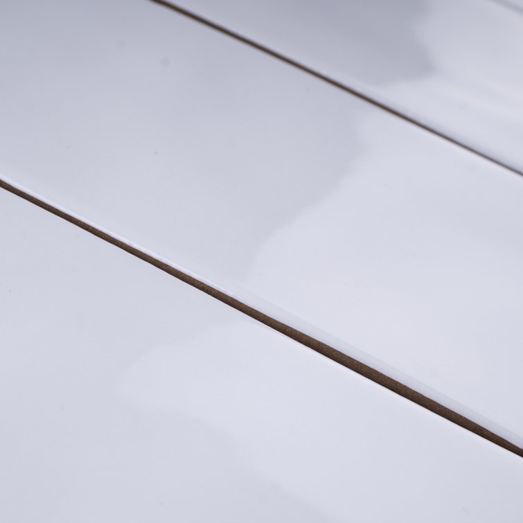 Blanco White Glossy Porcelain Subway Wall and Floor Tile