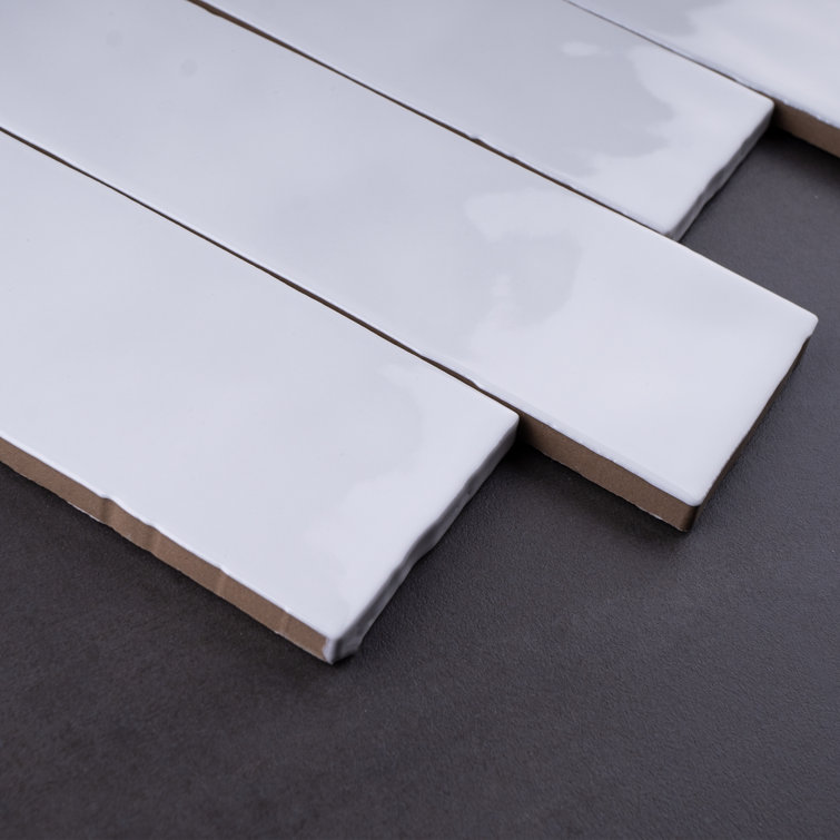 Blanco White Glossy Porcelain Subway Wall and Floor Tile