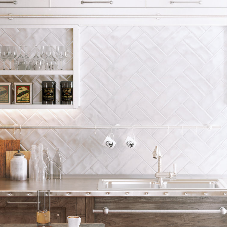 Blanco White Glossy Porcelain Subway Wall and Floor Tile