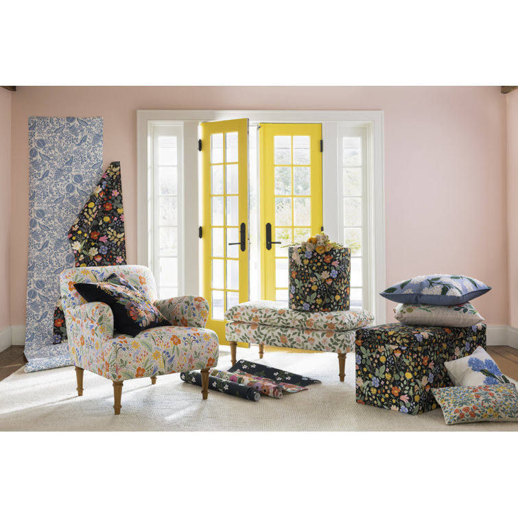 Merida Multi Linen Blend Floral Accent Armchair