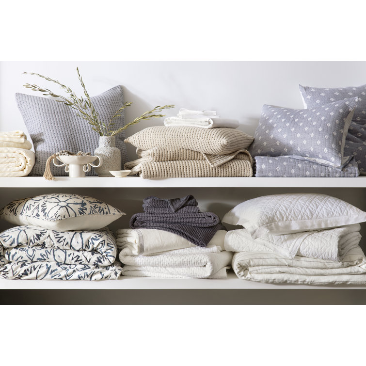 Natural Cotton and Polyester Quilted Sham with Flanged Edging