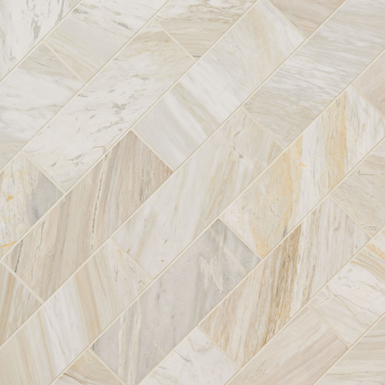 Athena Gold 4" x 12" Honed Marble Subway Tile
