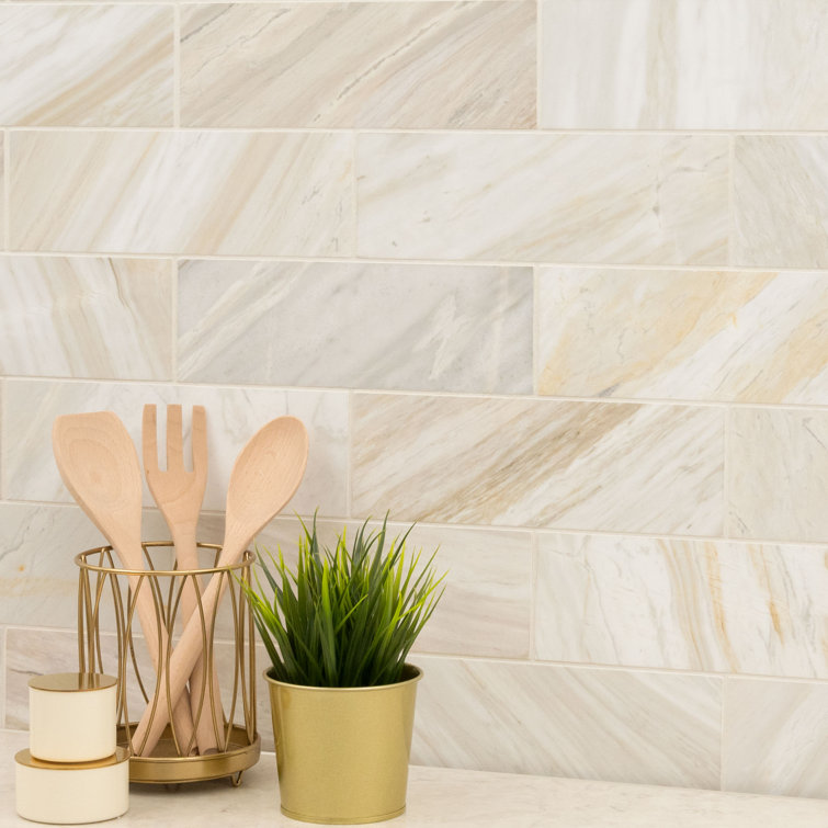 Athena Gold 4" x 12" Honed Marble Subway Tile