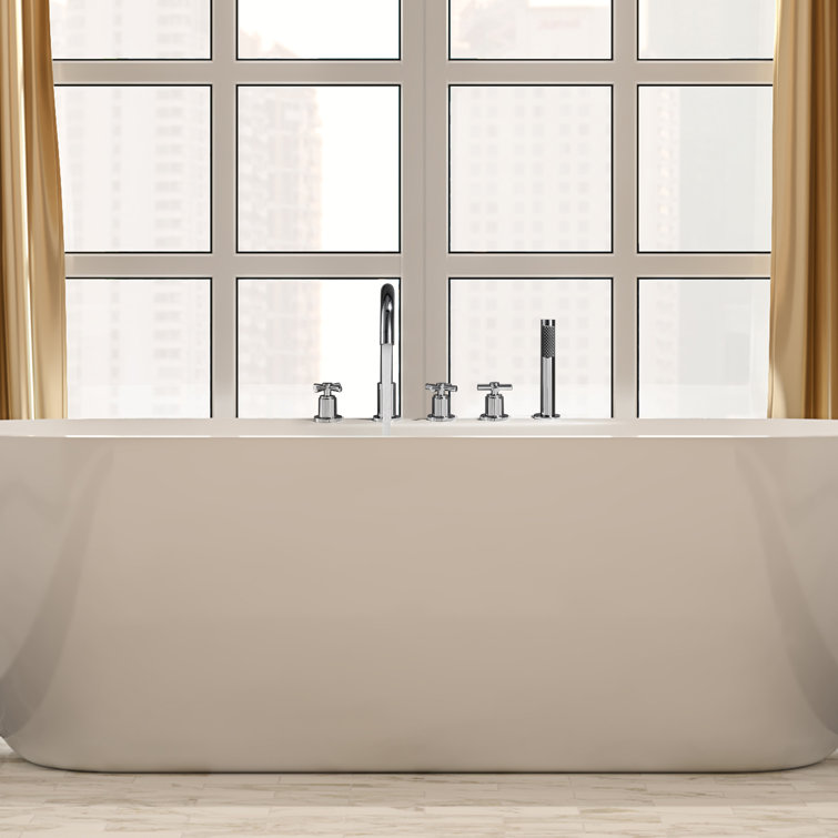 Sorlia Chrome Deck-Mount Roman Tub Faucet with Handshower