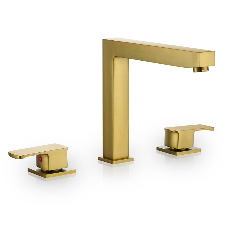 Brushed Gold Double Handle Deck-Mount Roman Tub Faucet