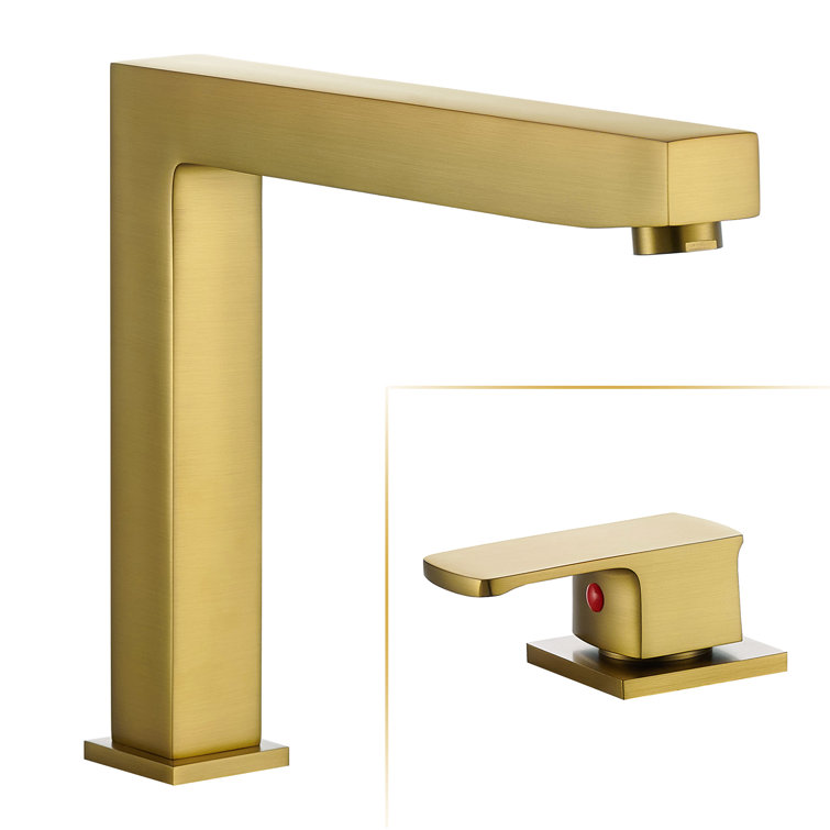 Brushed Gold Double Handle Deck-Mount Roman Tub Faucet