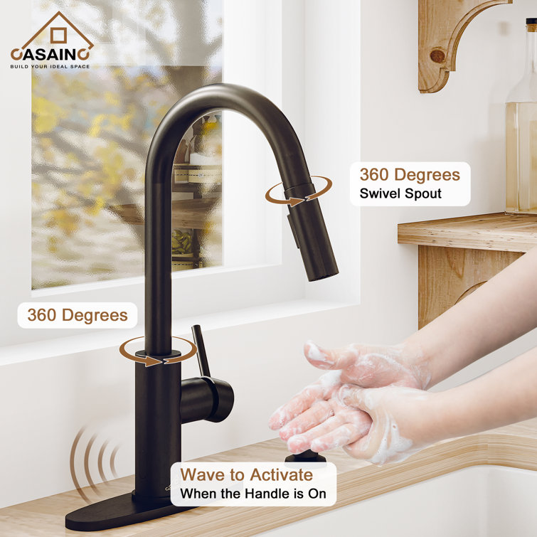 Matte Black Stainless Steel Pull Down Sprayer Kitchen Faucet