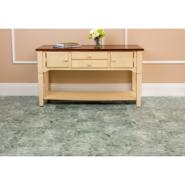 Verde Marble Vein Self-Adhesive Vinyl Floor Tile 12" x 12"