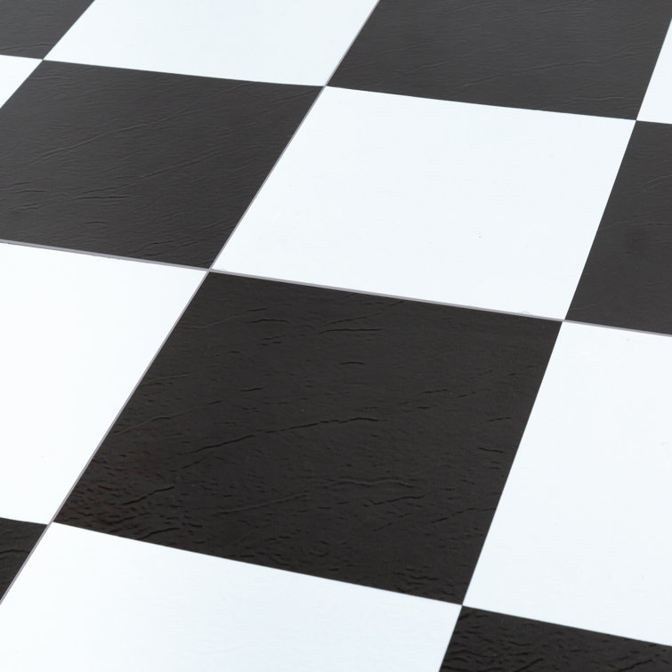 Nexus Black and White 12'' x 12'' Self-Adhesive Vinyl Floor Tiles