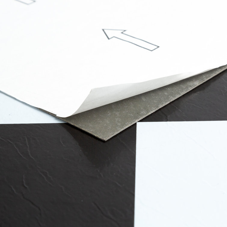Nexus Black and White 12'' x 12'' Self-Adhesive Vinyl Floor Tiles