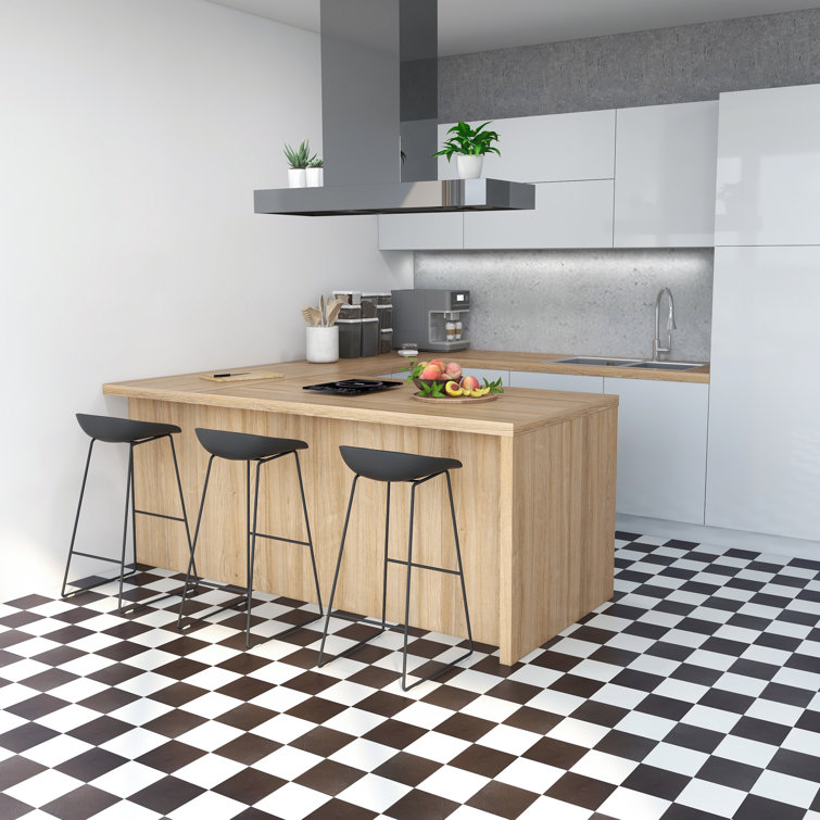 Nexus Black and White 12'' x 12'' Self-Adhesive Vinyl Floor Tiles