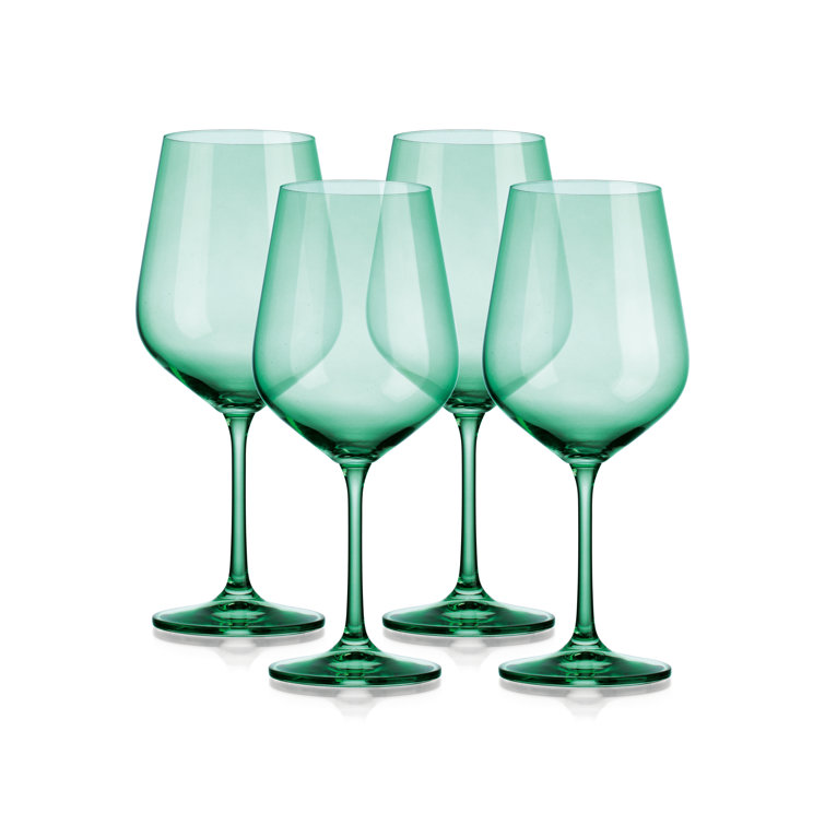 Mint Green Hand-Blown 22.5oz Glassware Set of 4