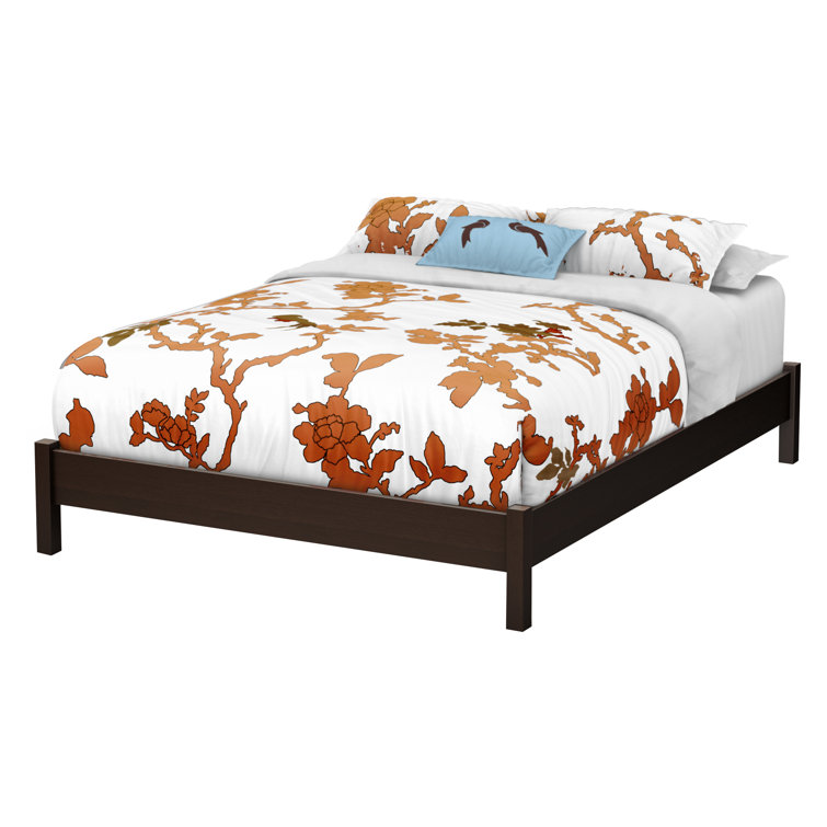 Gray Oak Queen Platform Bed Frame with Storage Drawer