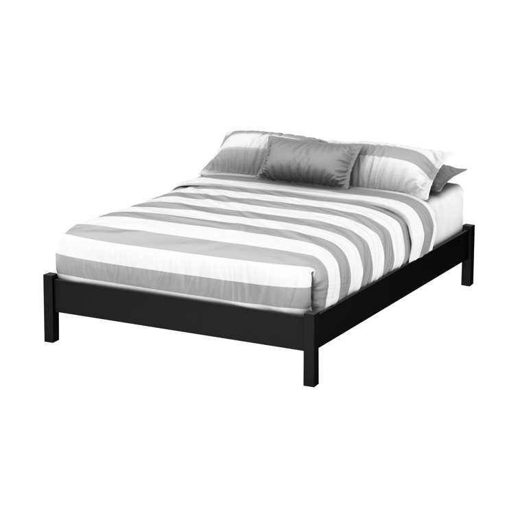 Gray Oak Queen Platform Bed Frame with Storage Drawer