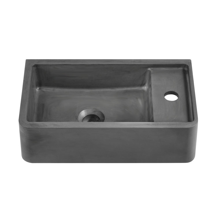 Lisse 17.5" Dark Grey Ceramic Wall-Mount Vessel Sink