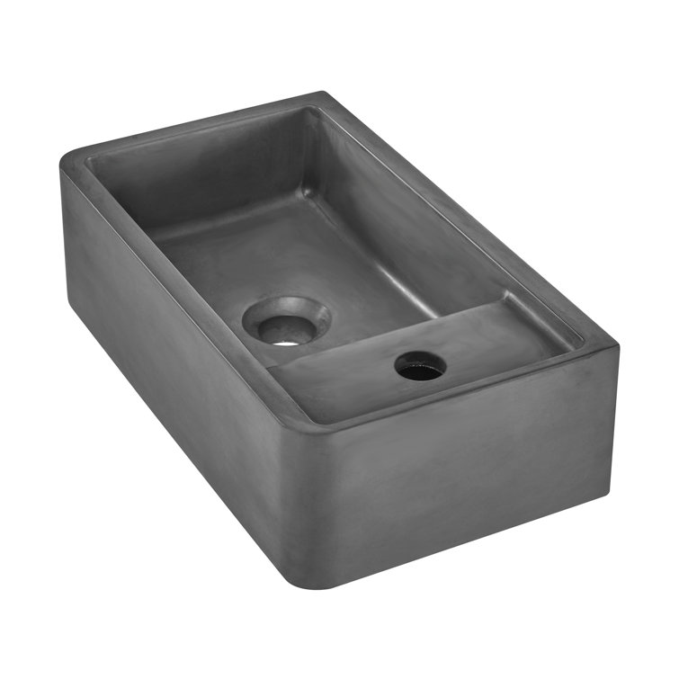 Lisse 17.5" Dark Grey Ceramic Wall-Mount Vessel Sink