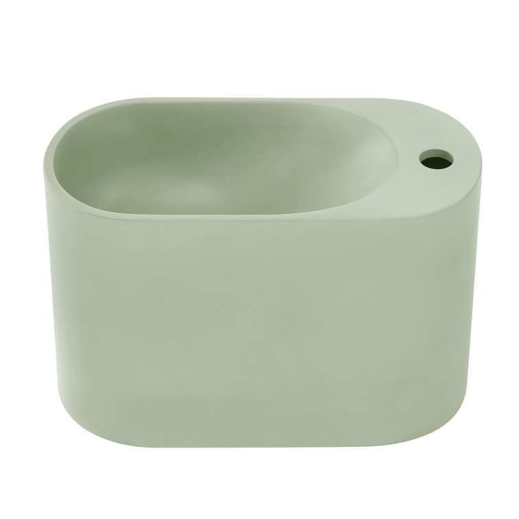 Terre Palm Green Ceramic Wall-Mount Bathroom Sink