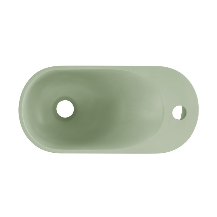 Terre Palm Green Ceramic Wall-Mount Bathroom Sink