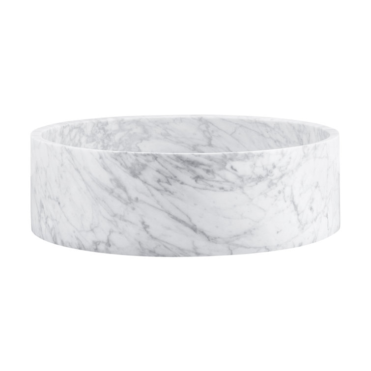 Monaco 17" Round Marbled Grey Ceramic Vessel Sink