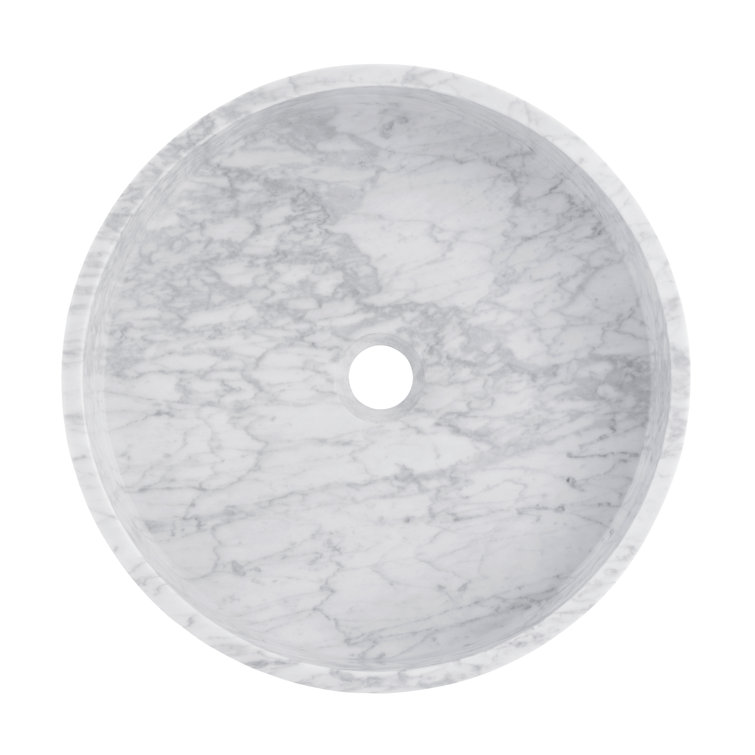Monaco 17" Round Marbled Grey Ceramic Vessel Sink