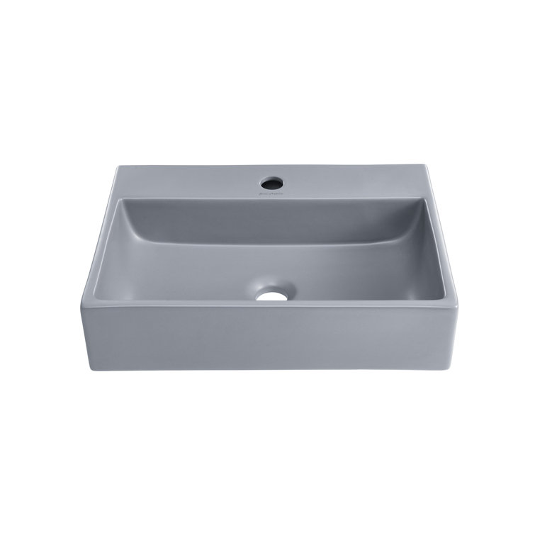 Claire 20" Matte Gray Ceramic Vessel Bathroom Sink