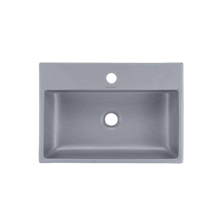 Claire 20" Matte Gray Ceramic Vessel Bathroom Sink