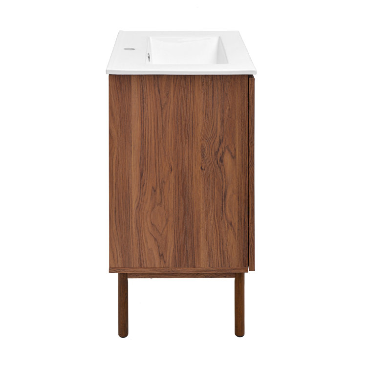 Classe 24" Dark Walnut Freestanding Bathroom Vanity with Cane Doors