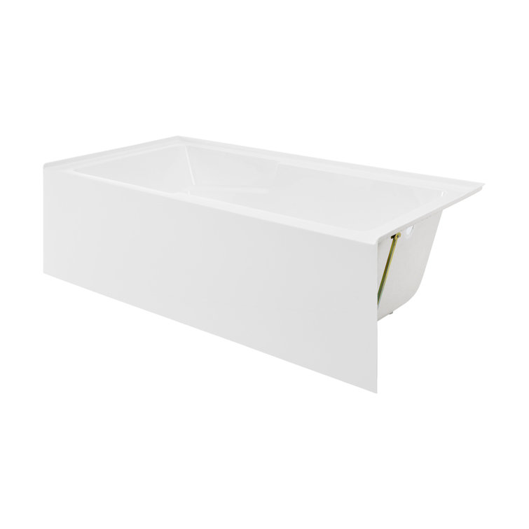 Voltaire 72" White Acrylic Alcove Bathtub with Apron and Armrest