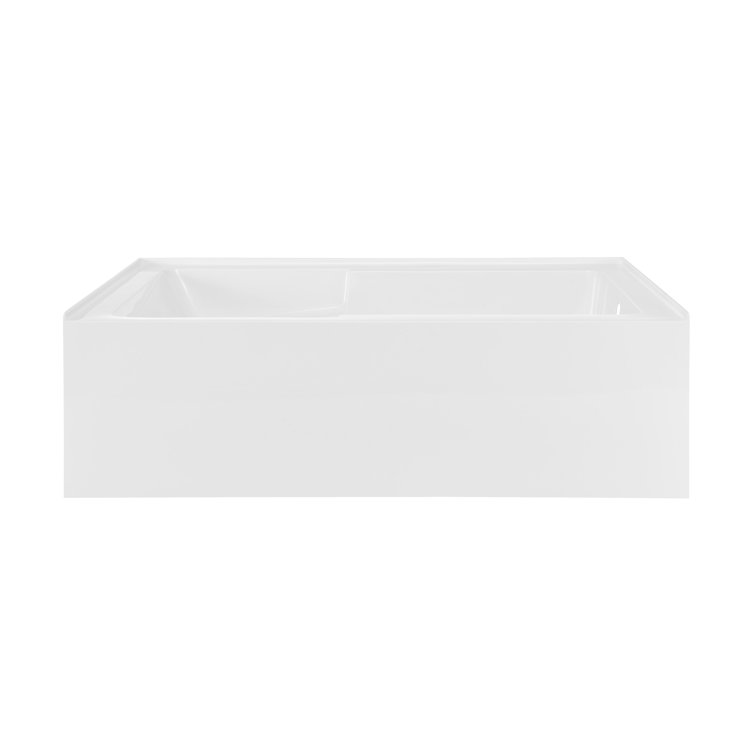Voltaire 72" White Acrylic Alcove Bathtub with Apron and Armrest