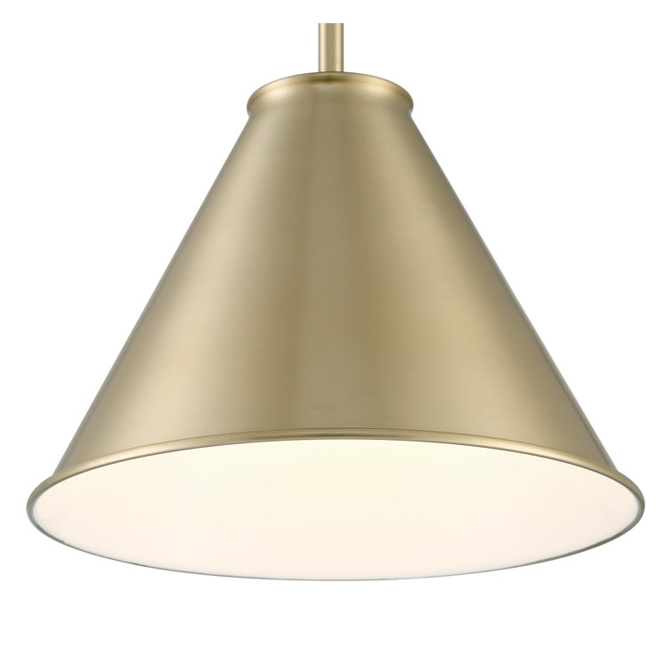 Brass Cone 11'' Metal Semi-Flush Mount Light