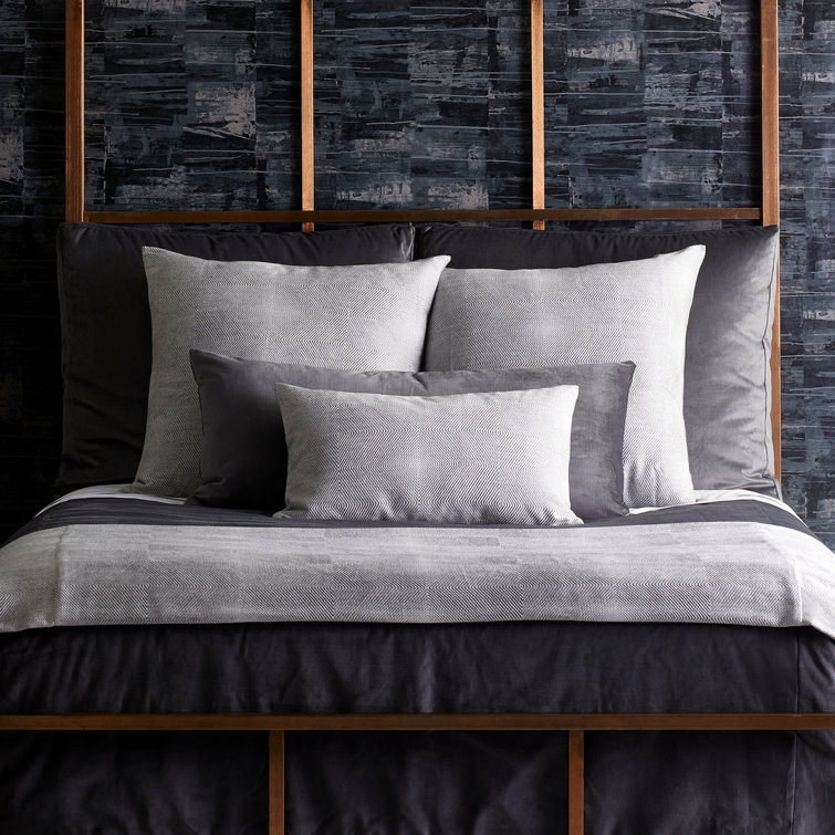 Charcoal Velvet 22" x 22" Square Pillow Cover