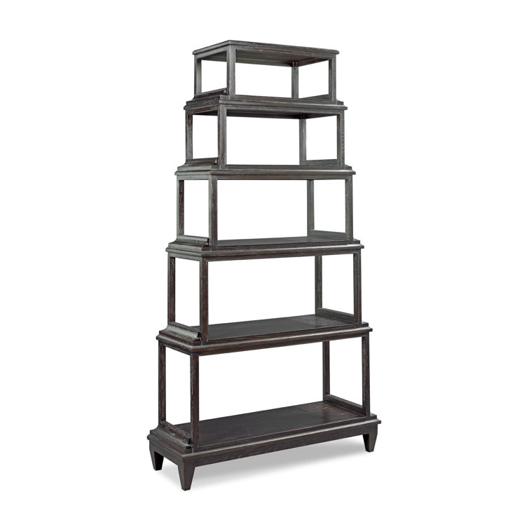 Montecito Slate Wood Graduating Etagere Bookcase