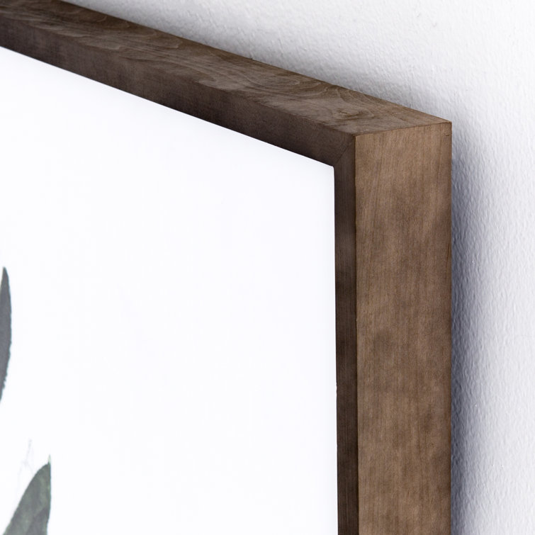 Large Green Banana Leaf Canvas Print with Maple Frame