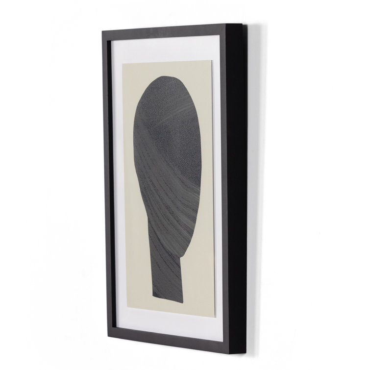 Black Framed Abstract Portrait Canvas Art with Maple Wood
