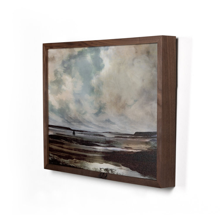 Large Walnut Framed Coastal Canvas Print