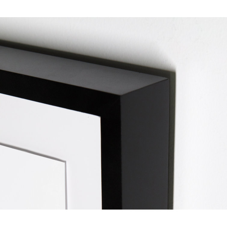 48" Black and White Horse Print with Maple Frame