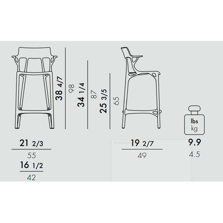Eco-Friendly A.I. Recycled White Counter Stool by Philippe Starck