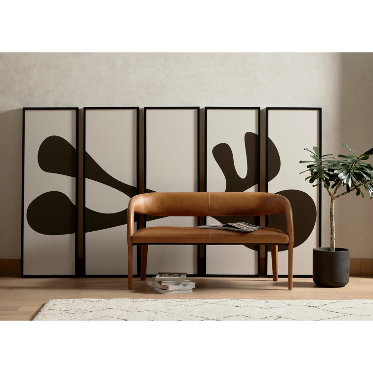 Organic Black and White Abstract Canvas Wall Art Set