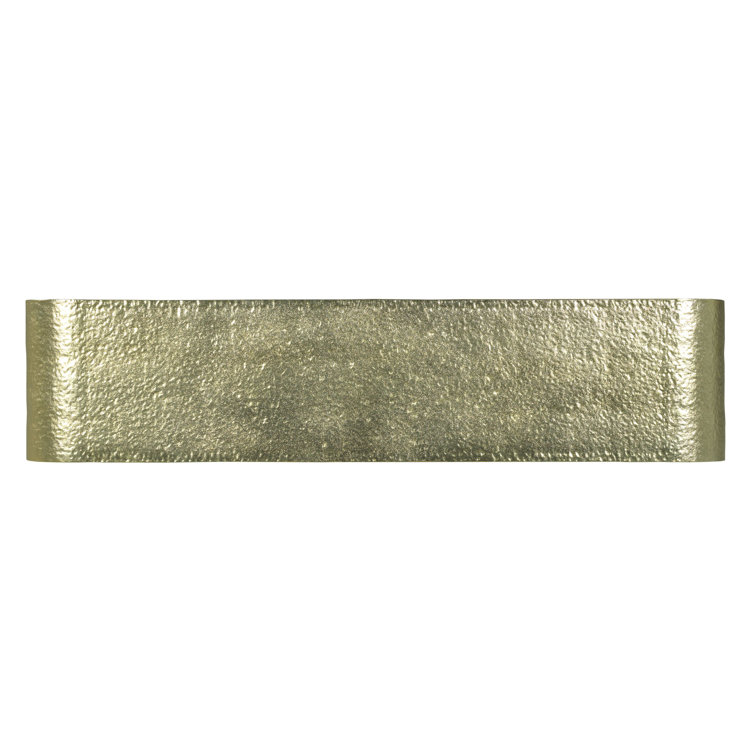Regency Era Textured Gold Metal Narrow Console Table